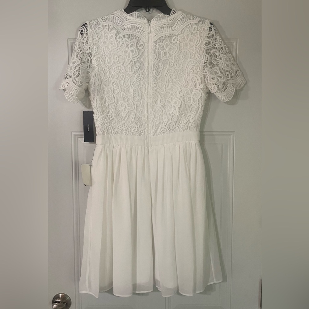 Lulus Dress Women Size Small White Lace Bride Bachelorette Rehearsal Dinner - Picture 6 of 8